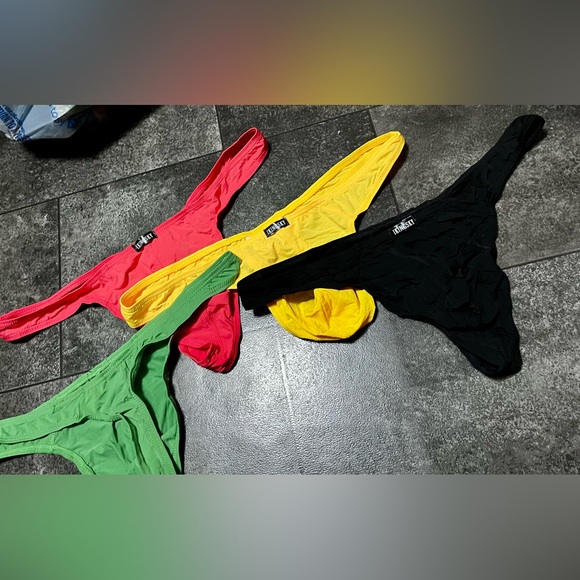 New! 4 Pack iKingsky Men's Silky Thong Sexy T-Back Underwear Low Rise Stretch - Picture 2 of 3